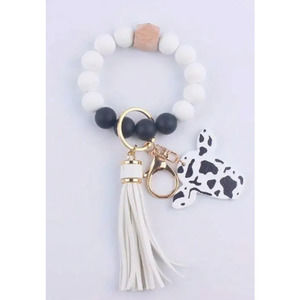 Silicone Beaded Wristlet Keychain